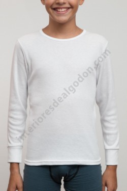 camiseta interior de algodón con puño,  para niño . felpa interior de invierno, térmica, frío, algodón, infantil, manga larga