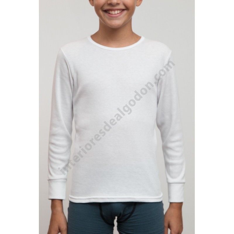 camiseta interior de algodón con puño,  para niño . felpa interior de invierno, térmica, frío, algodón, infantil, manga larga