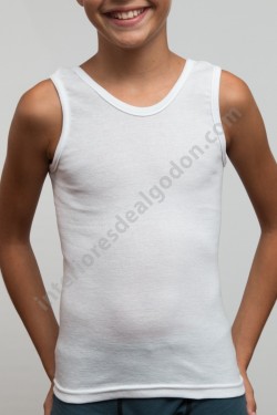 camiseta interior de algodón de tirantes para niño, alsa, asas, verano, punto inglés, infantil, fabricada en españa