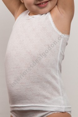 camiseta interior de algodón para niña, tirantes anchos, alsa, asas, calada, verano, algodón,
