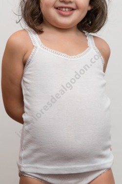 camiseta interior para niña, tirantes finos, tiras, algodón, verano, fabricada en españa