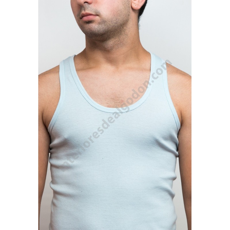 camiseta interior de algodón, clásica, asas, tirantes, sin mangas, angas, tiras, hombre, fabricado en españa