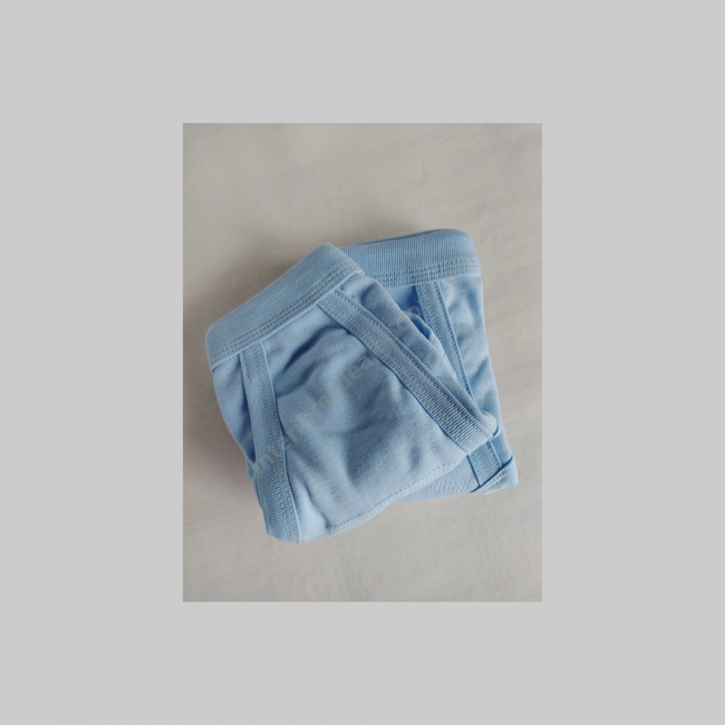 slip clásico de tiro alto de algodón con abertura en color azul para hombre, fabricado en España