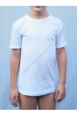 camiseta interior de algodón para entretiempo. fina. niño. fabricado en España. envío gratis. camisetas infantiles