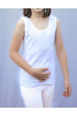 camisetas interiores de algodón tirantes anchos para niñas. Fabricado en España